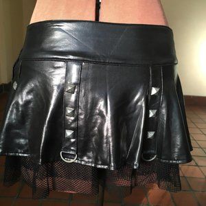 Living Dead Souls Stretch PVC Mesh Mini Skirt